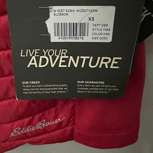 354 Eddie Bauer|NWT $129 Women’s Blossom Red MicroTherm StormDown Vest (size XS) - Picture 7 of 16